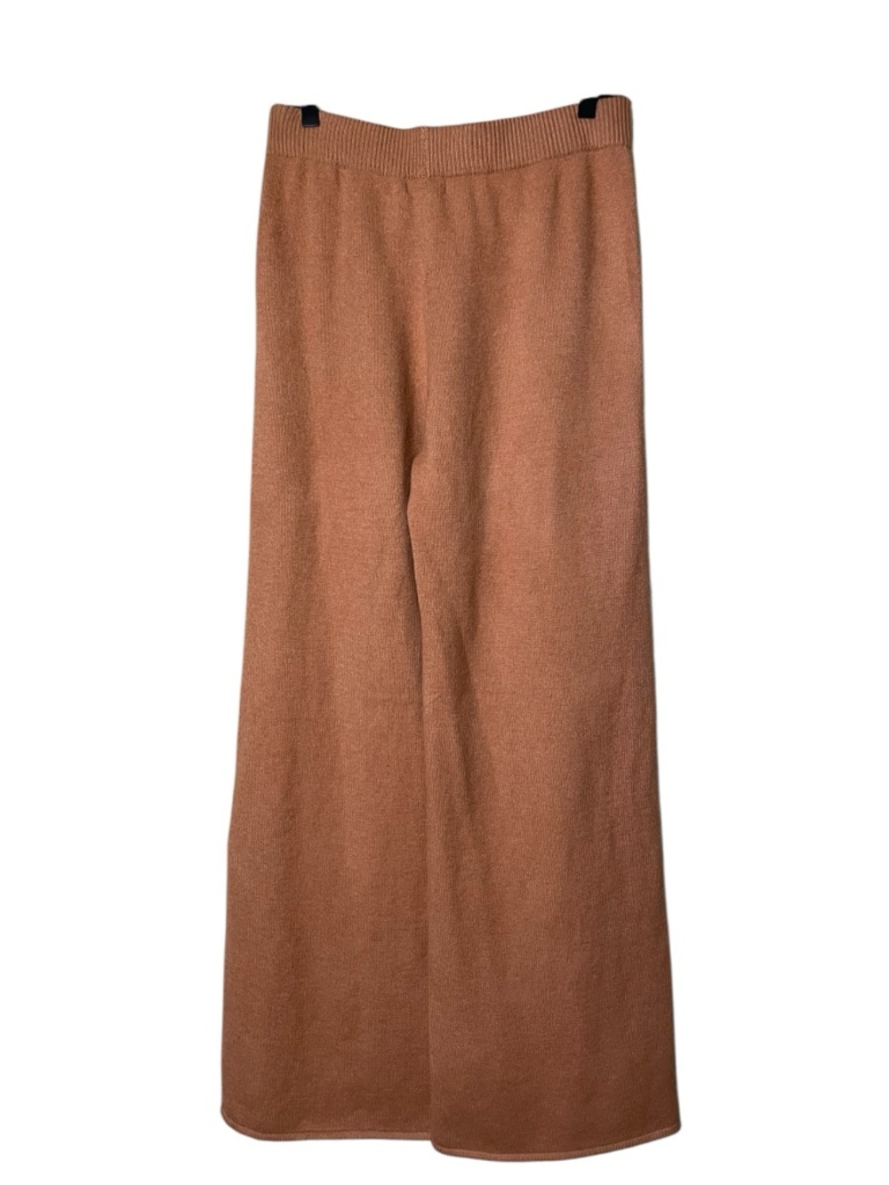 PrettyLittleThing Plus Ribbed Wide-Leg Pants in Rust - Picture 4 of 5